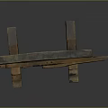 Handcrafted Wooden Gate With Mechanical Gears And Levers On Dark Background
