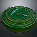 Green Round Military Weapon AKREP PRO Model With Central Knob And Label