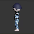 Game Movie 3D Characters in Various Outfits Holding Hands in Line on Dark Reflective Floor