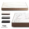 Elegant Dining Table With Marble Top And Wooden Base In Various Colors