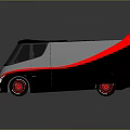 Futuristic Concept Vehicle With Black Silver Body Red Accents And Streamlined Design