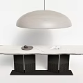 Modern Dining Table Tea Table Desk Office Desk Leisure Table Log Dining Table Chandelier Ornaments Trees Leisure Table 3d model