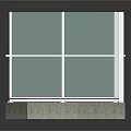 Outdoor Patio Furniture Space With Glass Enclosure And Blue Tiled Base