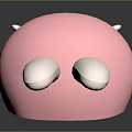 Cute Pink Rabbit Animated Game Character With White Hood Yellow Hair Red Eyes And Bow