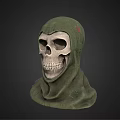 Medical Device Green Hooded Skull Model for Educational and Display Applications