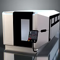 Modern Industrial Equipment Featuring White Black Casing Digital Control Panel And Touch Screen 3d model
