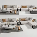 Light Luxury Sofa Coffee Table Combination 3d model