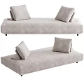 Minimalist Light Gray Fabric Sectional Sofa With Soft Cushions And Modern Design