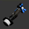 Mechanical Tool With Black Handle Blue Components And Silver Tip 3d model