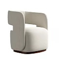 Modern Single Sofa with Beige Fabric Upholstery and Wooden Base Design