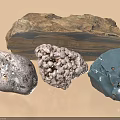 Natural Stones and Wood with Various Textures and Shapes for Decorative