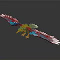Blue Bird With Spread White Edged Wings Orange Beak And Red Feet On Dark Background