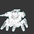 Futuristic Spider Like Gray Tank With Multiple Mechanical Legs And Weaponry