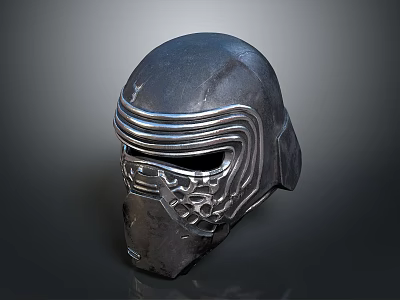 Tactical Combat Weapon Helmet With Metal Construction And Detailed Striped Design 3d model