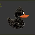 Black Rubber Duck With Red Beak Small Black Top Shiny Surface And Dark Background Reflection 3d model