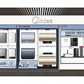Modern Shopping Mall Retail Counter Design With Display Shelves And Cashier Area