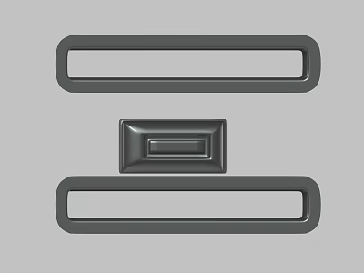 Black Rectangular Decorative Panels With Strip Design For Furniture Interior Decor 3d model