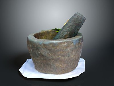 Garlic pounding jar Garlic mortar stone Garlic mortar container pestle and mortar pestle stone mortar hammer 3d model