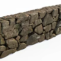 Rustic Building Exterior Wall With Irregular Stone Blocks And Natural Texture 3d model