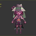 Chibi Game Movie Character With Green White Hat Brown Hair Green Outfit And Gold Details