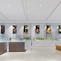 Ecological Agriculture Exhibition Hall With Circular Blue Logo Screen Displays And Wheat Ear Decoration