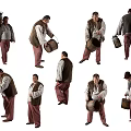 Characters multi-angle old man 3d model