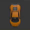Orange Sleek Sports Car With Rear Spoiler Shiny Exterior And Alloy Wheels