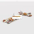 Delicious Breakfast Trays With Fluffy Pancakes Sausages Coffee And Fresh Strawberries