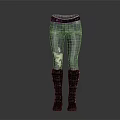 Distressed Gray Jeans With Leather Belt And Knee High Combat Boots