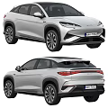 Silver Modern SUV Car With Sleek Exterior Design Front And Rear Views