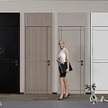 Elegant Modern Hinged Doors In Various Colors For Interior Home Design 3d model