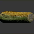 Fresh Peeled Corn With Yellow Kernels And Green Husks On Dark Surface