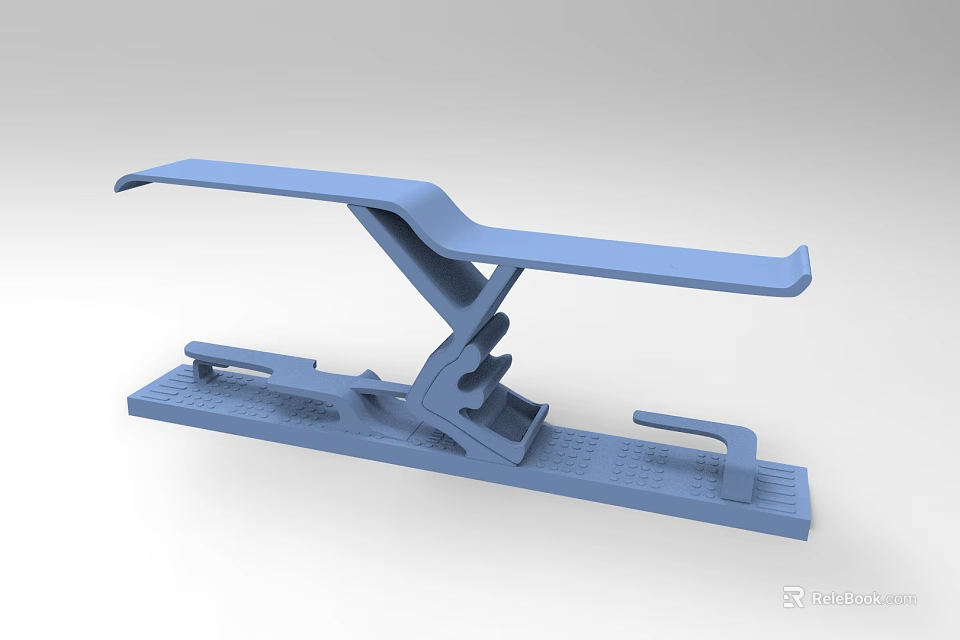 Blue Station Platform Structure 3D Model With Support Design And Smooth Surface 3d model