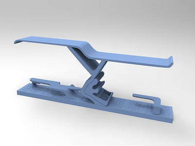 Blue Station Platform Structure 3D Model With Support Design And Smooth Surface 3d model
