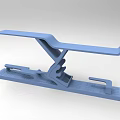 Blue Station Platform Structure 3D Model With Support Design And Smooth Surface 3d model