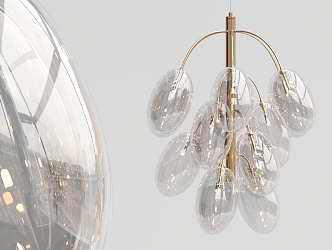 Modern chandelier multi-head chandelier 3d model