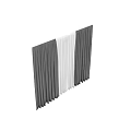 Modern Gray And White Layered Curtains With Sheer Fabric For Home Window Decor