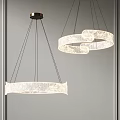 Modern Ring Shaped Chandeliers With Textured Shades And Warm Glow For Contemporary Interior Spaces