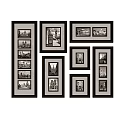 Black and White Cityscape Landscape Framed Prints Collage with Black Frames and Multiple Panels 3d model