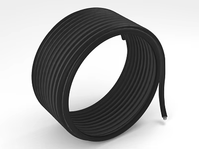 Black Spiral Coiled Industrial Equipment Rubber Hose with Durable Material 3d model