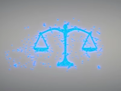 Decorative Light with Blue Libra Symbol Design Composed of Light Spots for Home Decor 3d model
