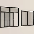 Modern Black Frame Windows With Glass Panels And Stylish Design 3d model