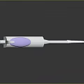 Modern White Laboratory Pipette With Transparent Tip Blue Accents On Black Reflective Surface