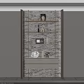 Modern Bookcase With Marble Texture Shelves Decorative Items And Drawers