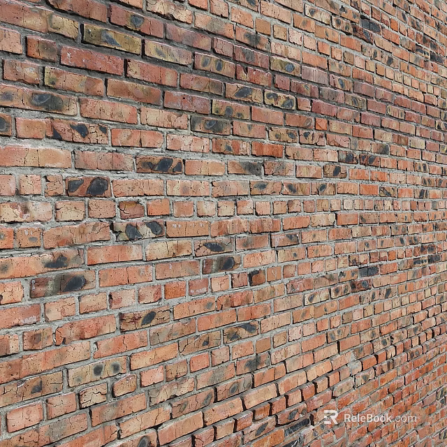 Traditional Red Brick Wall Structure With Classic Pattern And Textured Surface 3d model 
