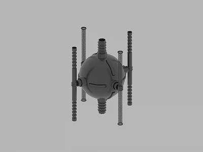 3D Model of Mechanical Sphere with Multiple Rods and Central Structure 3d model
