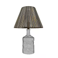 Modern Table Lamp With Natural Woven Shade And Textured White Base 3d model