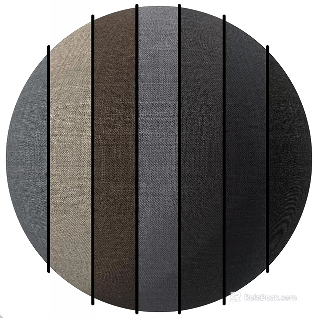 Circular Fabric Components With Vertical Neutral Tones And Textured Striped Surfaces 3d model