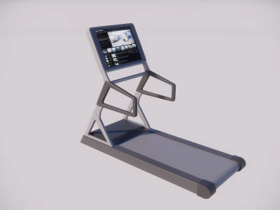 Modern Fitness Treadmill With Smart Digital Display And Ergonomic Handrails 3d model