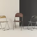 Modern Single Chairs with Metal Frames and Varied Designs Against Two Tone Walls